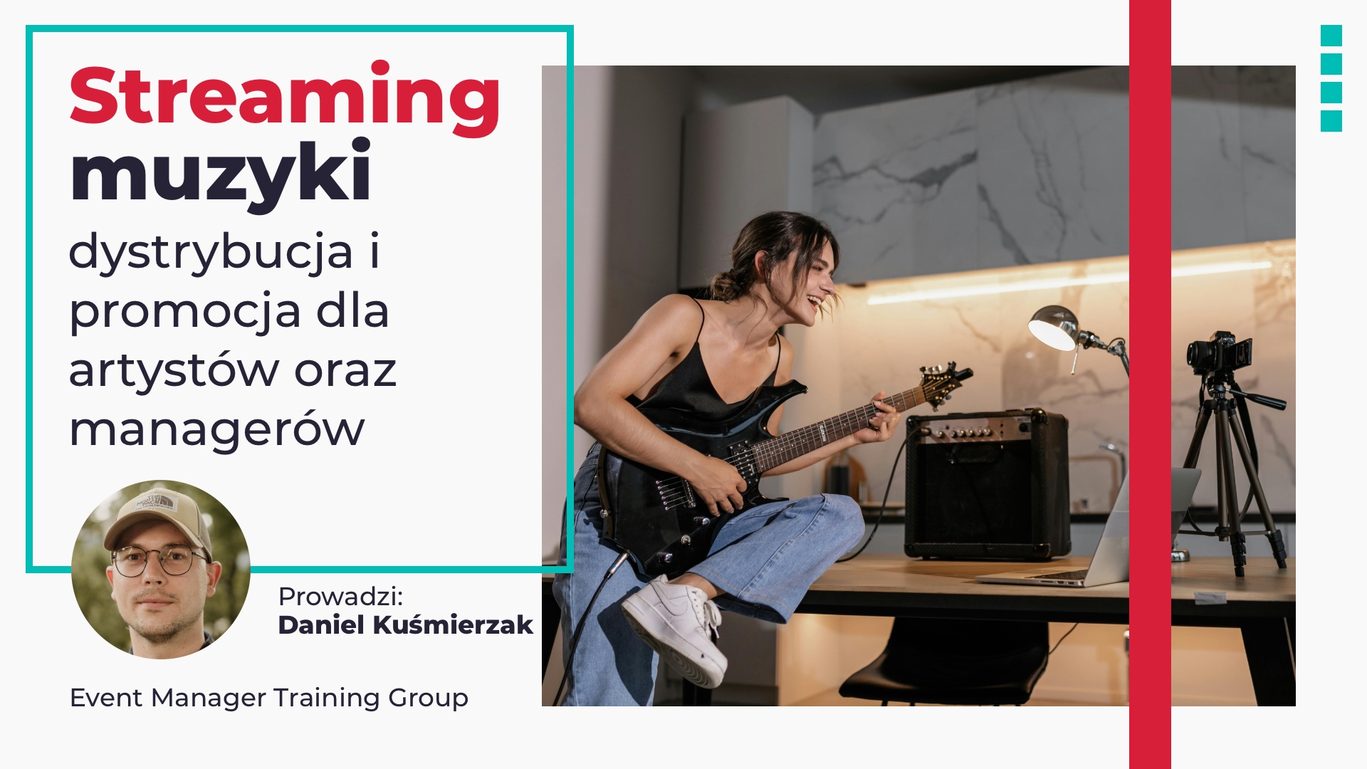 Muzyka w streamingu - szkolenie z promocji oraz dystrybucji muzyki dziewczyna z gitarą nagrywa swoją muzykę EMTG
