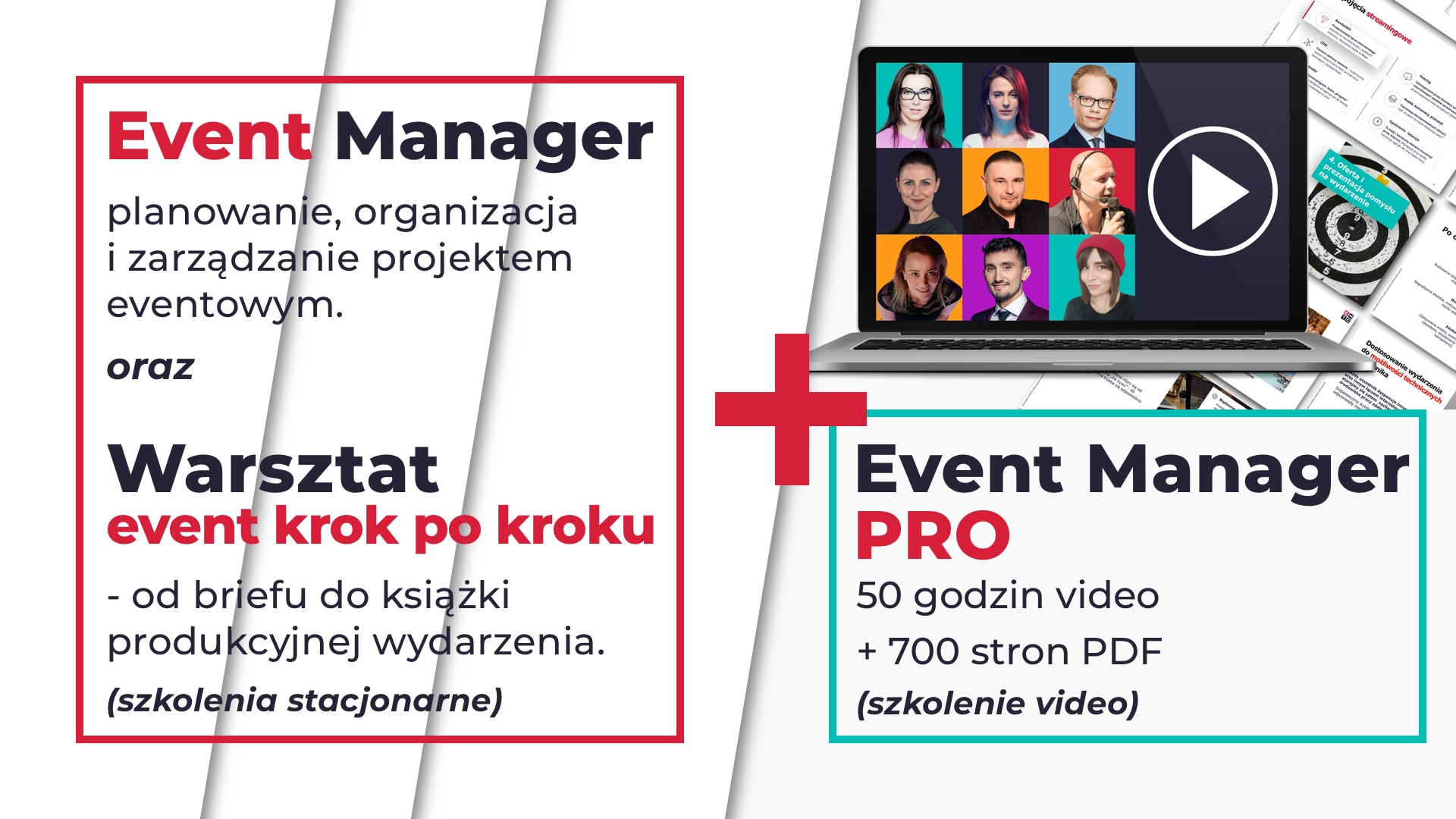 Pakiet szkoleń EMTG - Event Manager oraz warsztat organizacja eventu krok po kroku oraz szkolenie video Event Manager PRO